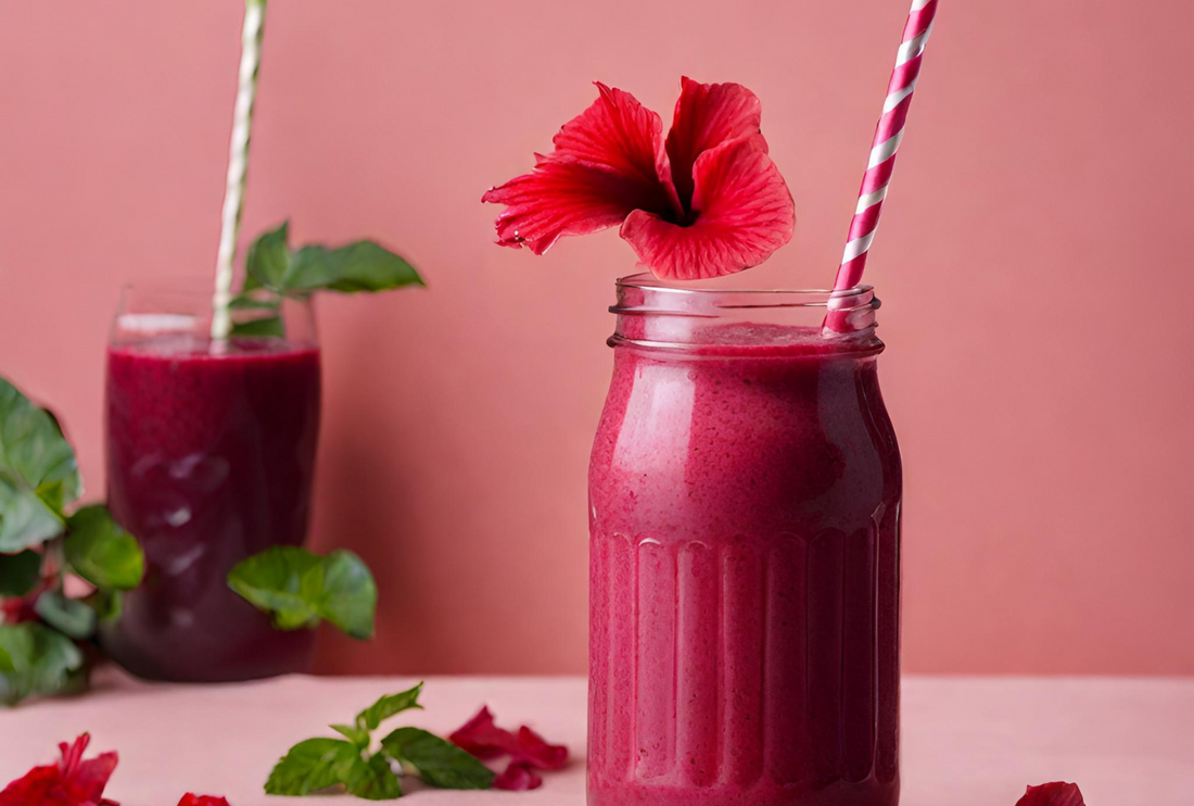 Smoothie à la poudre d'hibiscus